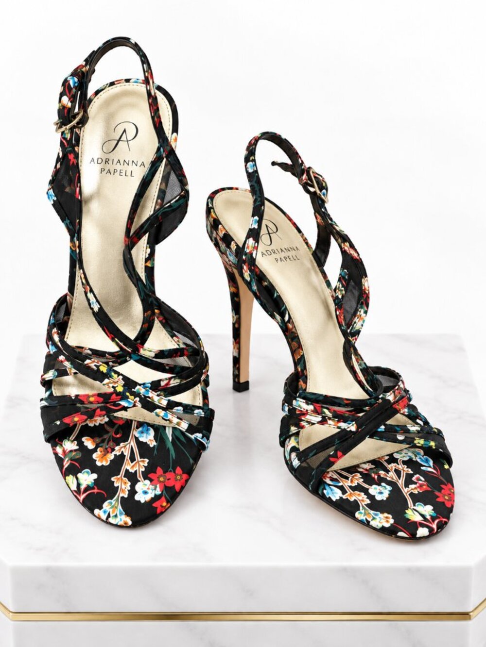 Adrianna Papell Floral Strappy Heels Size 10